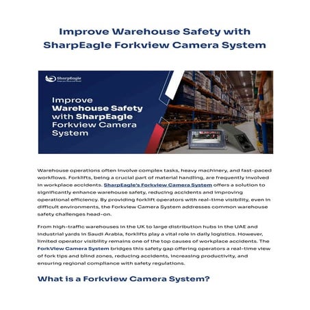 Importance of a Forklift Camera System for Industrial Safety ...
