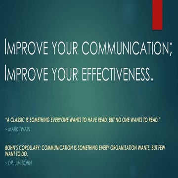 Improve Your Communication to Improve Leader Effectiveness