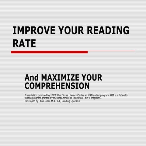 Improve your reading rate and comprehension (1)