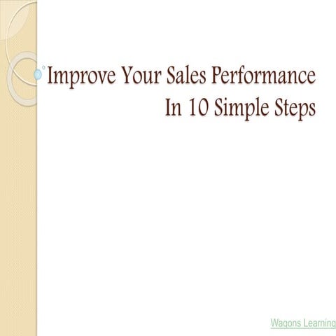 Improve your sales performance