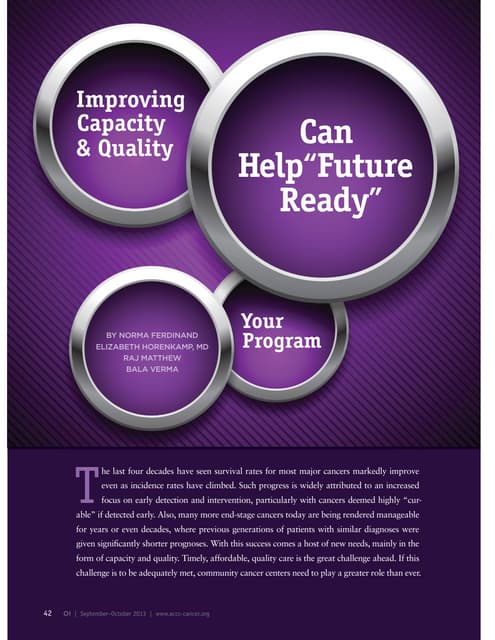 Improving capacity and quality can help future ready your program