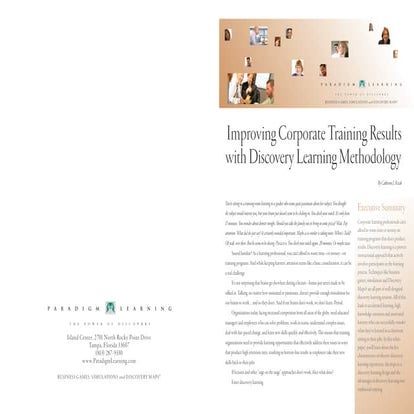 Improving Corporate Training Results With Discovery Learning Methodology