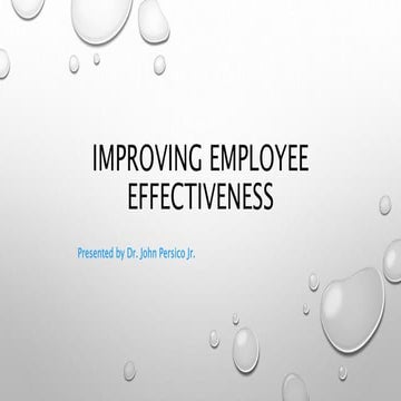 Improving employee effectiveness
