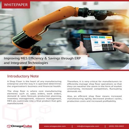 Improving MES Efficiency & Savings through ERP