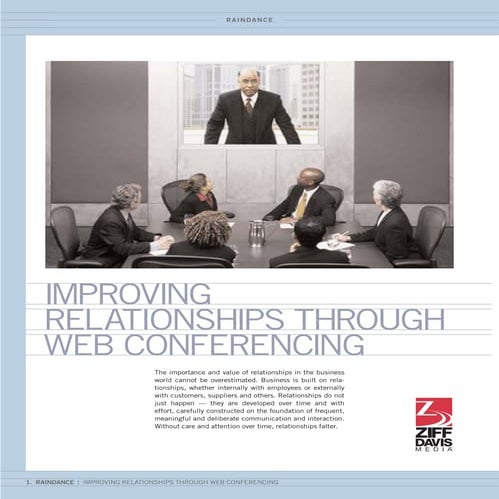 IMPROVING RELATIONSHIPS THROUGH WEB CONFERENCING