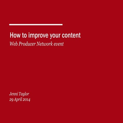 How to improve your web content | PPT