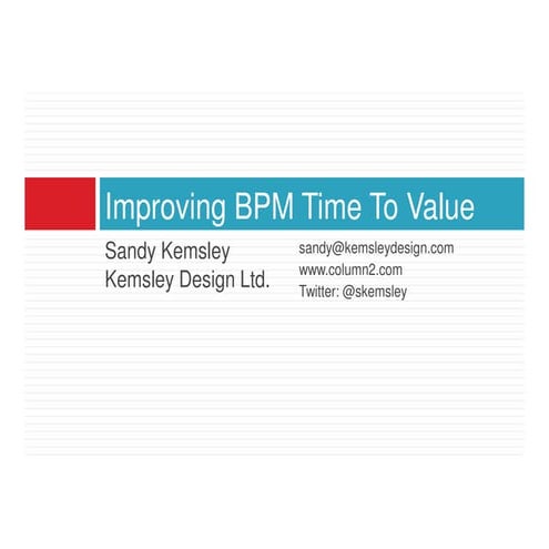 Improving BPM Time To Value