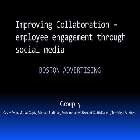 Improving collaboration – employee engagement through social media