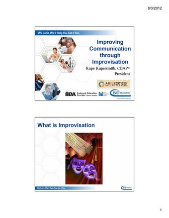 Improving communication through improvisation half day workshop   student ver...