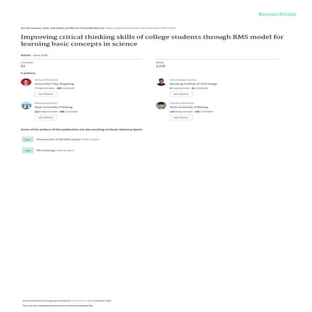 Contribution of critical thinking, science process skills towards ...