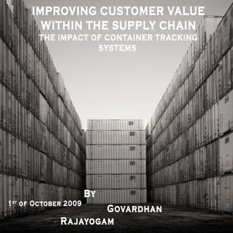 Improving customer service within the supply chain