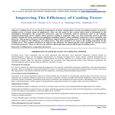 Cooling tower water chemistry | PDF