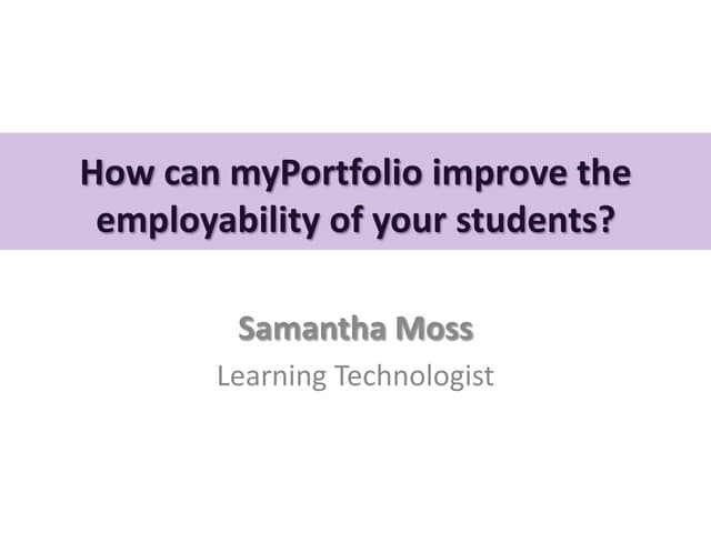 Improving Employability with Mahara & Social Media