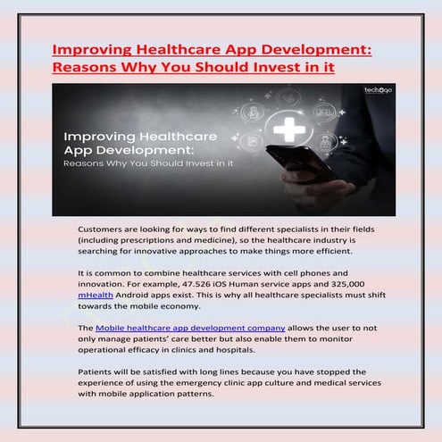 Improving Healthcare App Development Reasons Why You Should Invest in it.pdf