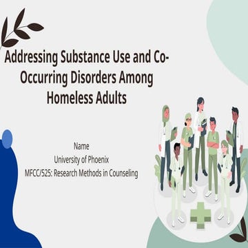 Addressing Substance Use and Co-Occurring Disorders Among Homeless ...
