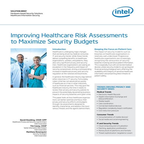 Improving Healthcare Risk Assessments to Maximize Security Budgets