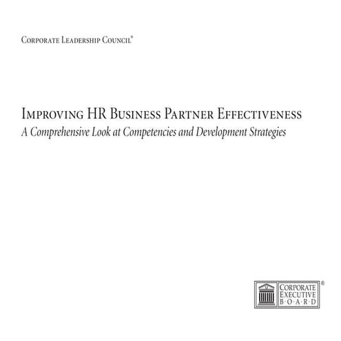 Improving hr businesspartnereffectivenesssss
