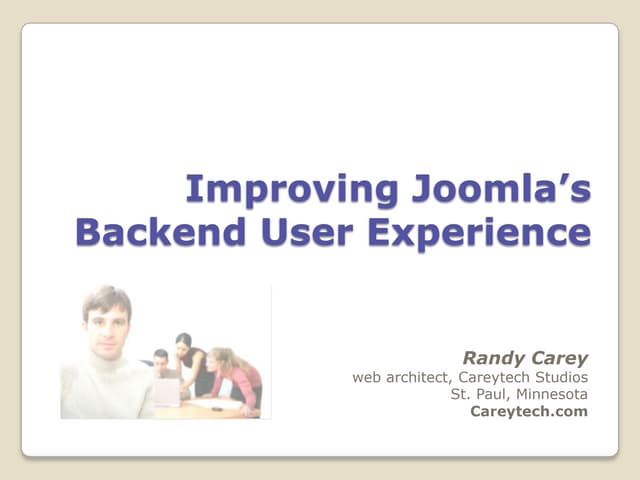 Improving joomla's backend user experience
