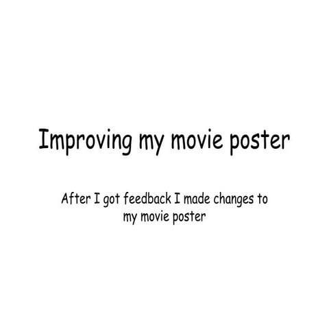 Improving my movie poster