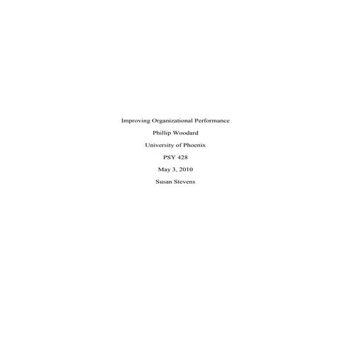 Improving organizational performance