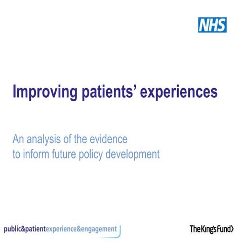 Improving patients' experiences
