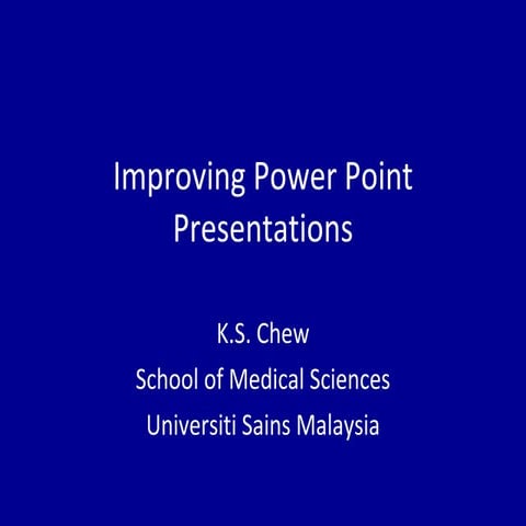 Improving Power Point Presentations