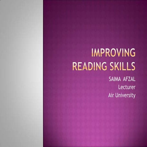 Improving reading skills