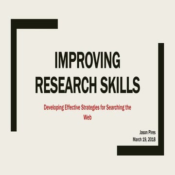Improving research skills