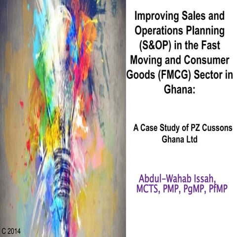 Improving sales and operations (S&0P) in fmcg companies