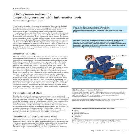 Improving services with informatics tools