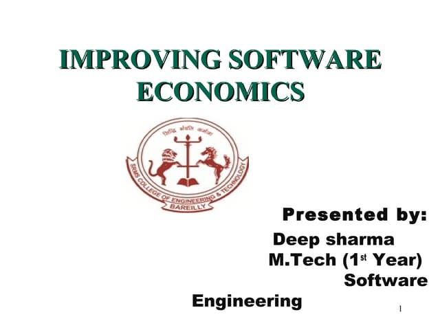 Improving software economics