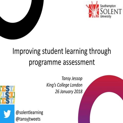 Improving student learning through programme assessment