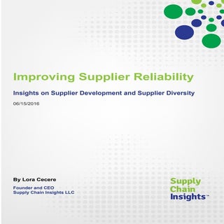 Improving Supplier Reliability -15 ...