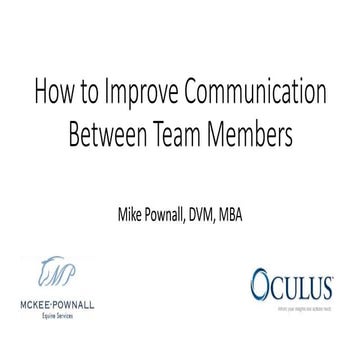 Improving Veterinary Team Communication - AAEVT 2018