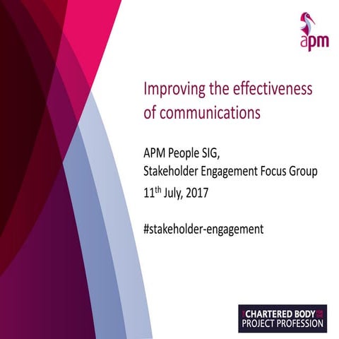 Improving the effectiveness of communications webinar, 11 July 2017