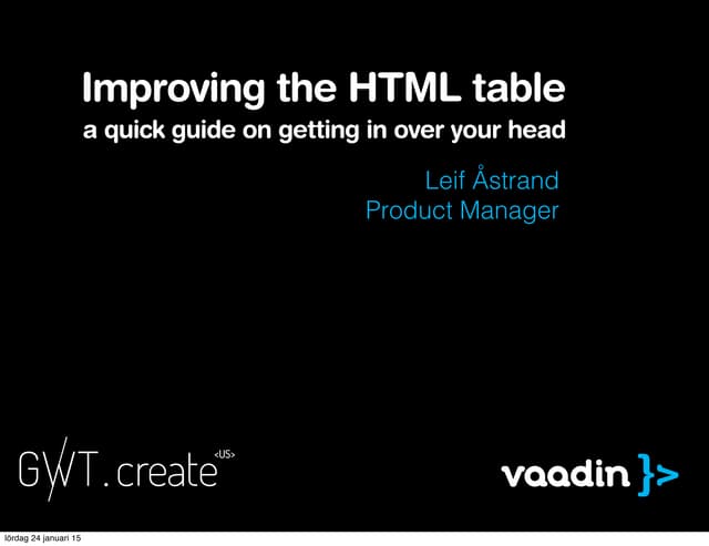 Improving the HTML Table