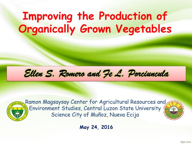 Improving the Production of Organically Grown Vegetables 