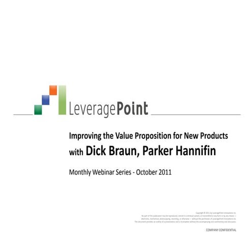 Improving the Value Proposition for New Products