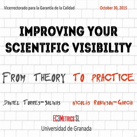 Improving your scientific visibility: From theory to practice