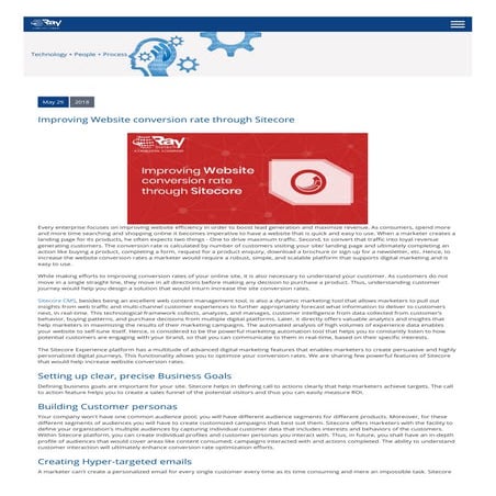 Improving website conversion rate through sitecore