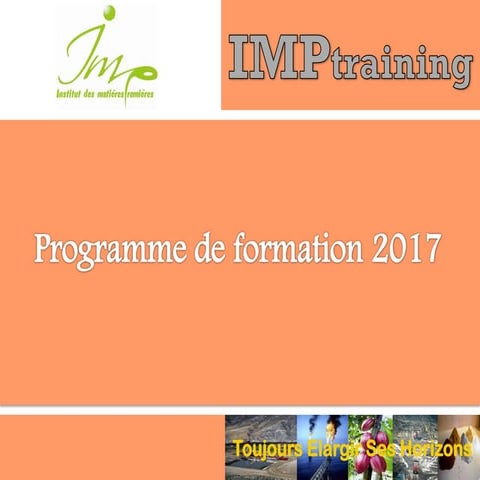 Institut Des Matière Premières presentations