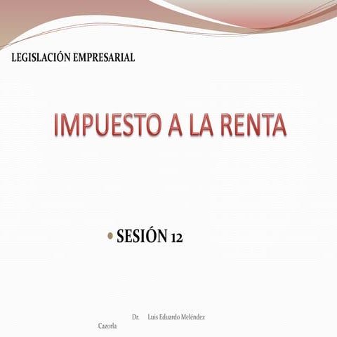 Aspectos del impuesto a la renta de las personas naturales | PPTX