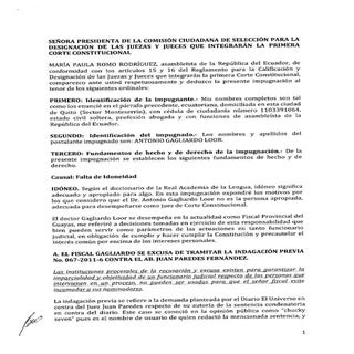 Impugnación Antonio Gagliardo Loor