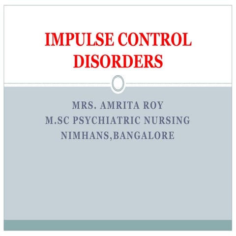 Impulse control disorder