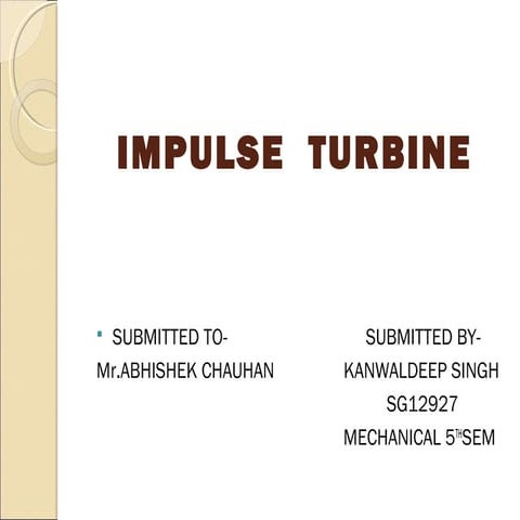 Impulse  turbine fluid mechanics