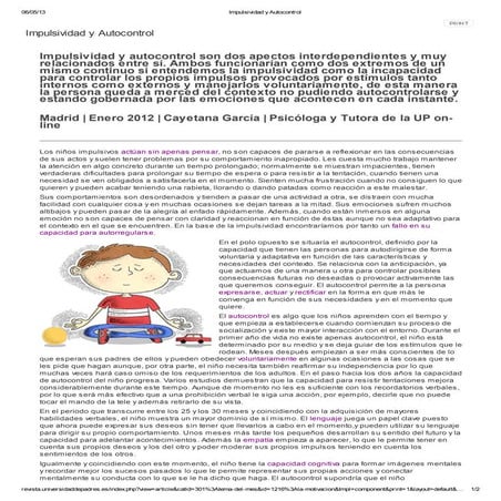 Impulsividad y autocontrol