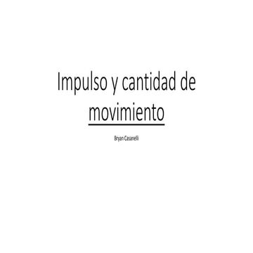 Impulso y cantidad de movimiento