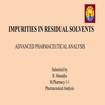 Impurities in residual solvents