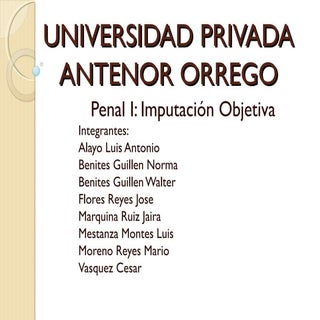 Imputacion objetiva   derecho penal