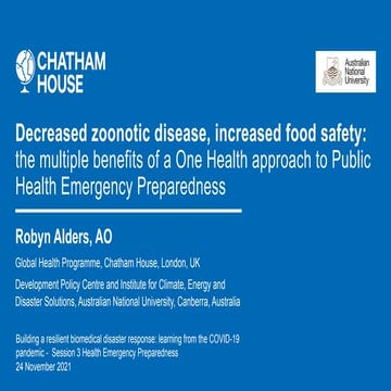 Decreased zoonotic disease, increased food safety: the multiple benefits of a...